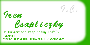 iren csapliczky business card